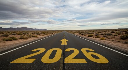 The road ahead is marked with 2026 symbolising the journey into a new year