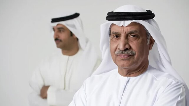 Portrait of Two Emirati Men in Traditional Clothing