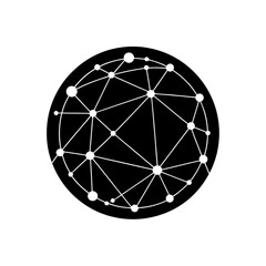 Network inside a black circle