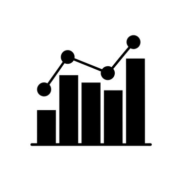 Bar chart with line graph icon