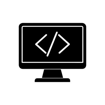 Computer screen with code icon