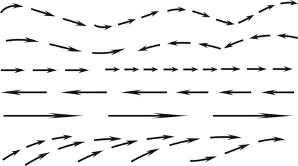 Set of various arrow shapes and directions for designs and presentations
