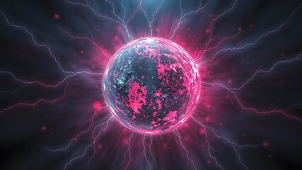 Sci-fi energy sphere glowing digital core background