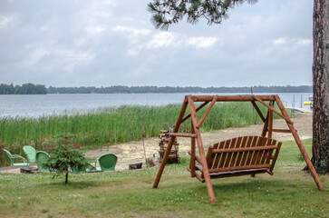 Sitting on a Bench by the Lake