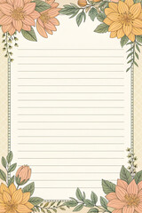 floral background with frame