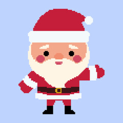Santa Claus Vector Pixel Art.