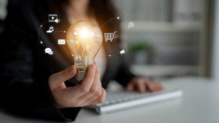 Omnichannel marketing journey showing interaction across media, email, messaging, mobile,...