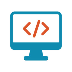 Web development code symbol for software programming technology engineer design clean vector illustration design