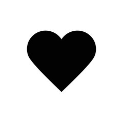 Simple black heart icon graphic love symbol solid shape for romantic designs and valentine's day projects vector silhouette on a white background