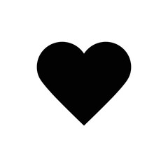 Solid black heart shape icon symbol simple love romance emotion graphic design element vector silhouette on a white background