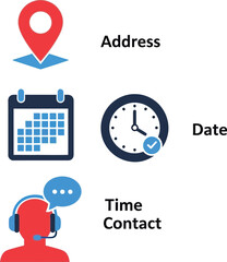 Find us location date time contact information vector illustration editable vector