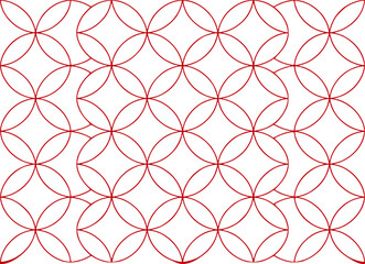 Naklejka premium Seamless Red Interlocking Circles Geometric Pattern Background