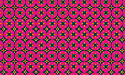 Bright happy stars geometric abstract seamless pattern. Vector ornament for textile, fabric, interior, ceramic, wallpaper, paper decoration, background, cover