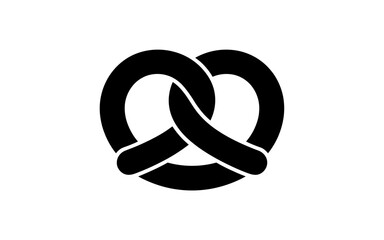 Vector art of black pretzel shape for graphic design use