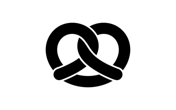 Vector art of black pretzel shape for graphic design use