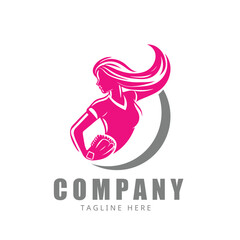 Women tennis sports logo