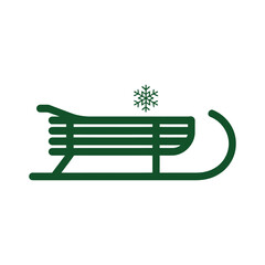 Christmas Sleigh and Snowflake icon vector on White Background Vector Art Illustration on white background.	