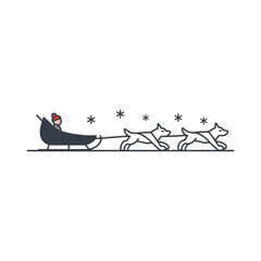 Dog Sled icon vector on White Background Vector Art Illustration on white background.