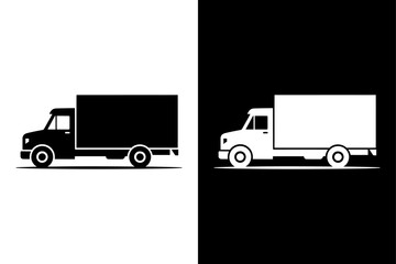 Box Truck icon vector on White Background Vector Art Illustration on white background.