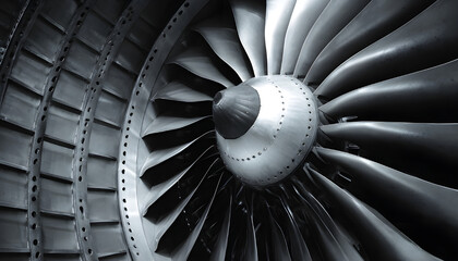 Close-up of a Jet Engine Turbine