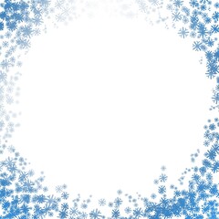 abstract blue background with snowflakes snow winter frame
