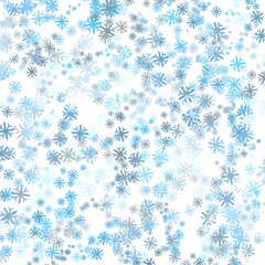 abstract blue background with snowflakes snow winter frame