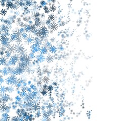 abstract blue background with snowflakes snow winter frame
