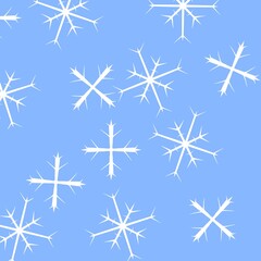 abstract blue background with snowflakes snow winter frame