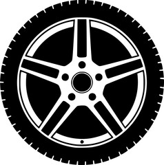 Obraz premium a black and white car wheel