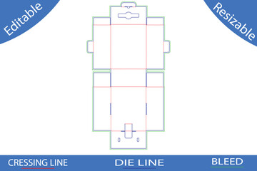 Obraz premium Die Cut Box Template With Hanging Tab And Fold Lines