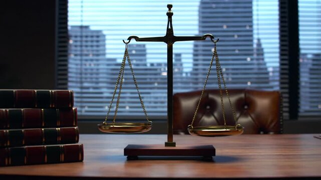 Scales of Justice in Law Office