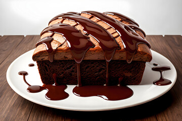 Chocolate cake on a plate