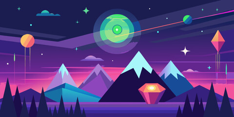 night landscape with stars