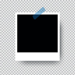 Vector design of a photo frame layout. White frame on an isolated background.
