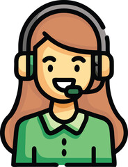 Female cartoon operators wearing headsets are ready to assist callers today