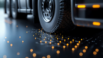 Truck tire close-up