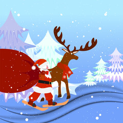 santa claus with reindeer