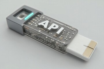 Innovative API Technology Integration USB Drive Showcasing Advanced Circuitry Modern Design and Digital Connectivity captured with clarity