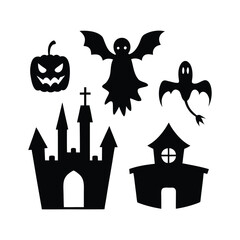 halloween castle and bats