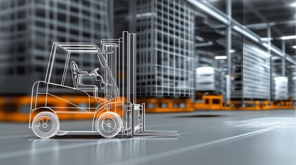 Forklift Operating in Modern Warehouse