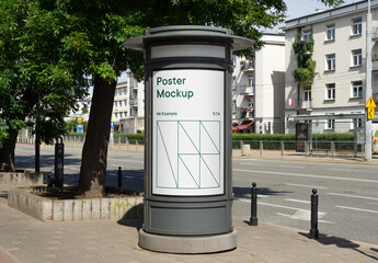 Poster on Street Pole Mockup