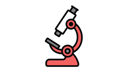 Microscope vector icon simple flat design science and education symbol Isolated on White Background