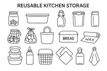Reusable kitchen storage solutions: eco-friendly containers and bags