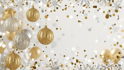 Fototapeta premium festive Christmas tree balls. Christmas card