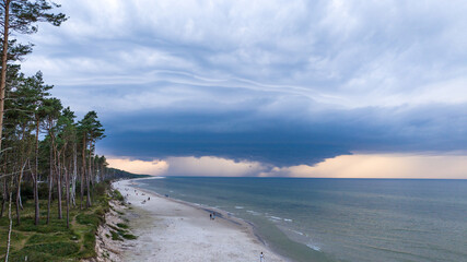 The beach in Lubiatów just before the storm.