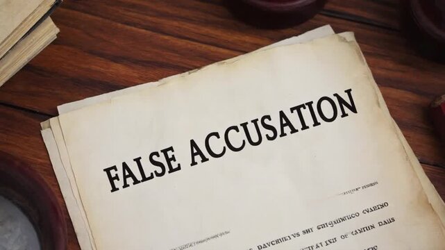 False accusation filed in court.