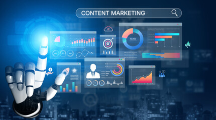 AI boosts content marketing with smart dashboards, analytics, and automation tools to improve performance, plan strategies, and track digital content success. Artificial intelligence spline