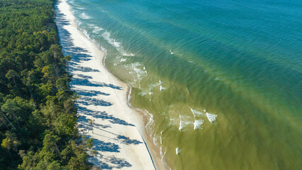 Baltic beach. View from a drone.