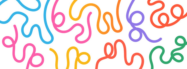 Abstract colorful wavy lines, Swirl, colorful wave line doodle seamless pattern background