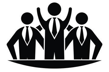 corporate teamwork vector icon silhouette